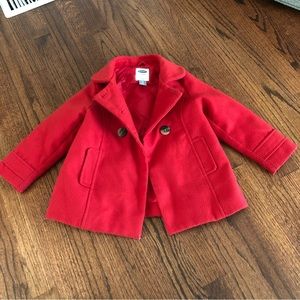 Old Navy - Red - Toddler - Girl Pea Coat - 3T